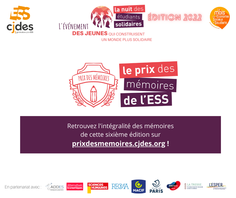 Prix des Mémoires de l’ESS 2022 : découvrez les lauréats de cette 6ème ...